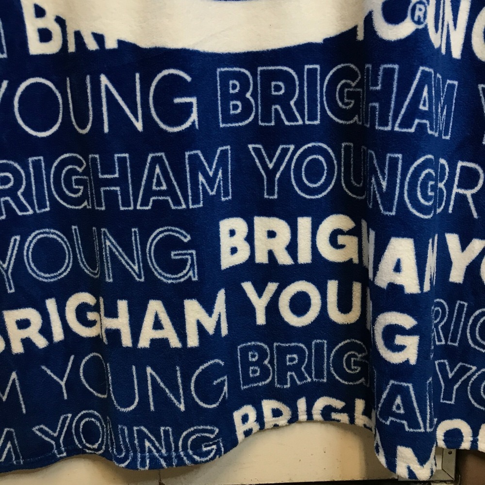 Logo Brands Brigham Young University BYU Cougars Polyester Blue Throw Blanket - Picture 9 of 16